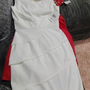 White dress with pearls